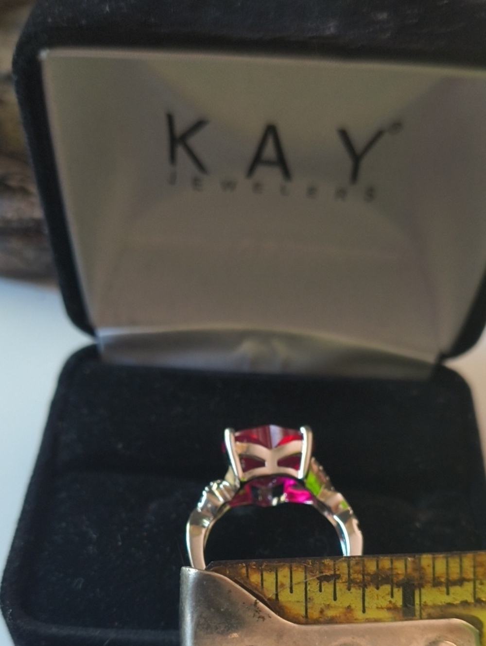 Red Lab Grown Ruby Ring - Picture 5 of 5